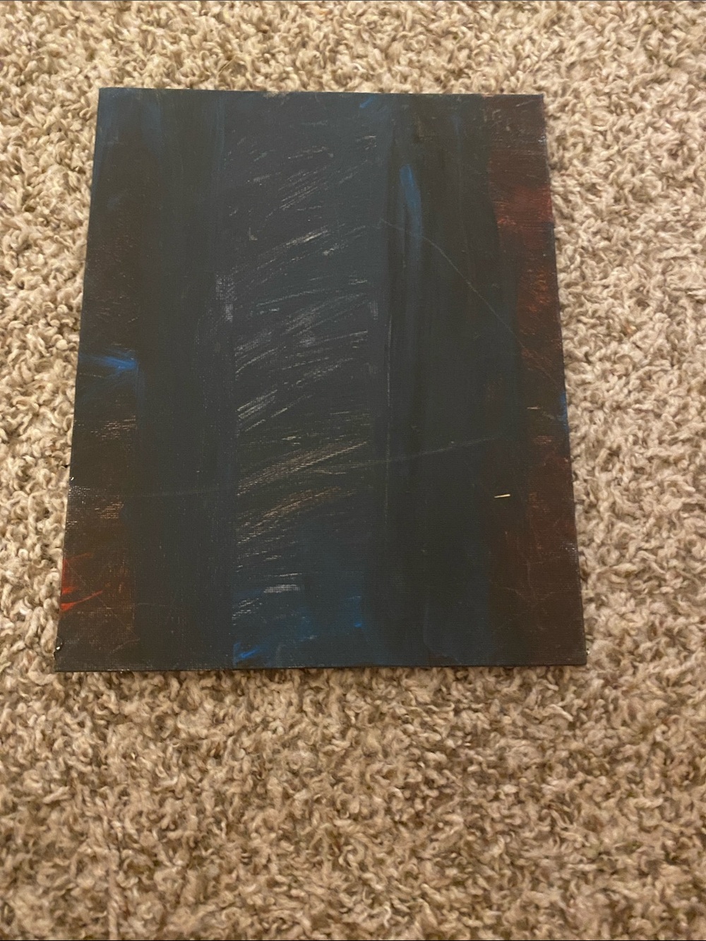 Modern Blue and Black Abstract Canvas Wall Art